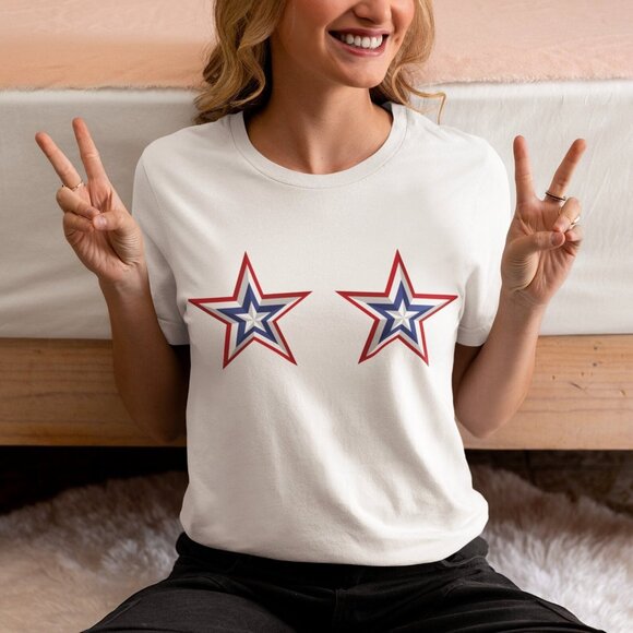 Unbranded Tops - USA Stars T-shirt, 4th Of July Shirt, Firework USA Shirt